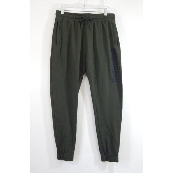 Gymshark Pants - GYMSHARK pants power joggers high waist logo pockets sweatpants olive green L